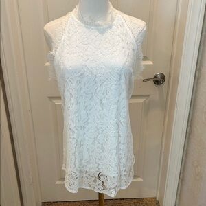 NWT Chic White Lace Sleeveless Top Women's Size Large New with Tags